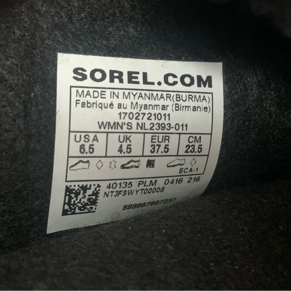 Sorel Joan of Arctic suede shearling waterproof winter boots. Black/stone sz 6.5 - Picture 10 of 12